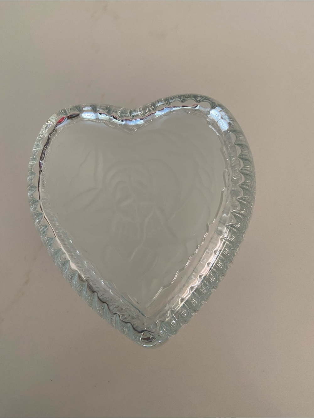 Clear Glass Heart Trinket Dish - Decorative Home Accent